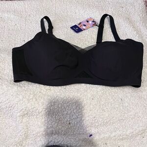 NWT Honeylove Liftwear CrossOver Bra Size 1X Black Wireless Comfort Lifting